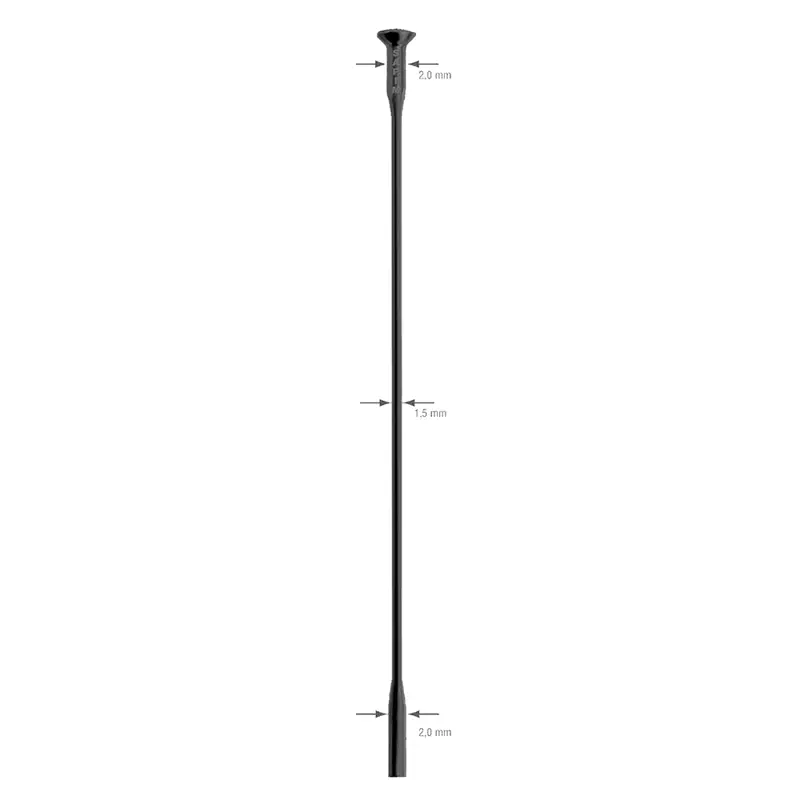 Balfes Bikes Sapim Laser Straight Pull Cut/Threaded Spokes 261 - 310mm in Black | Free postage over £30, £10 off first order, price match & 0% finance.