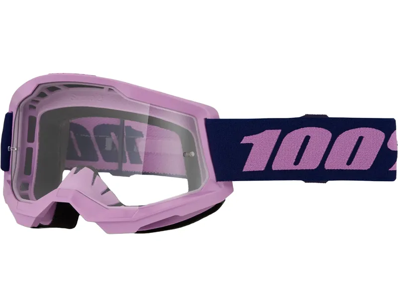 100% Strata 2 Clear Lens Goggles in Purple