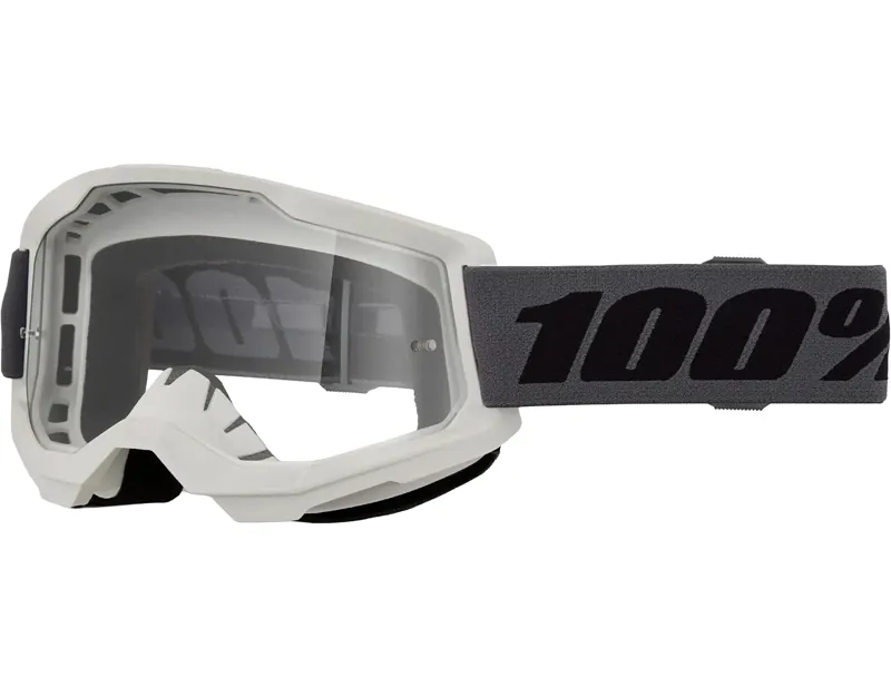 100% Strata 2 Clear Lens Goggles in Grey