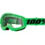 100% Strata 2 Clear Lens Goggles in Neon Green