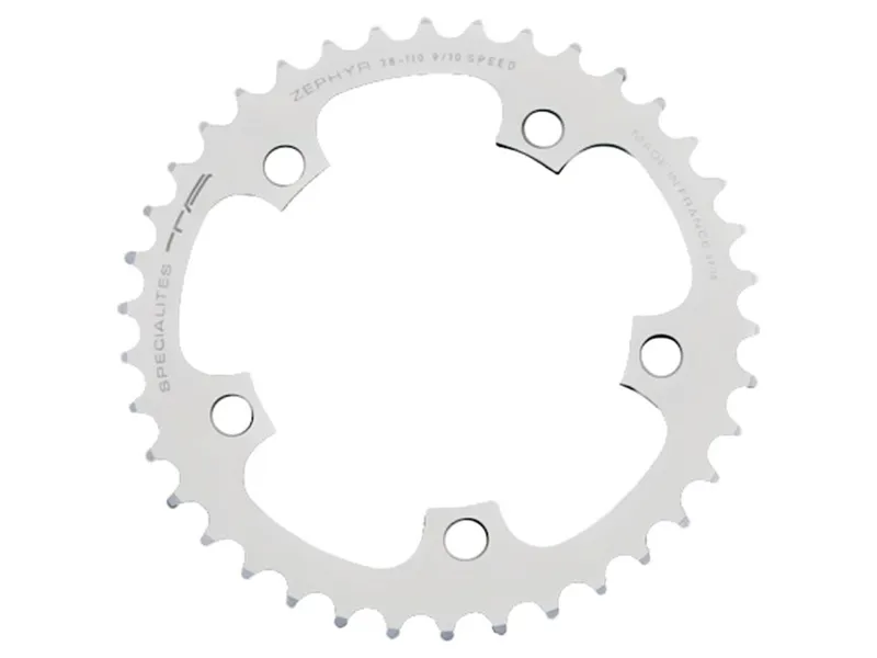 Specialites Ta Zephyr 110pcd 9/10X 5-Arm Middle Chainring 38t in Silver