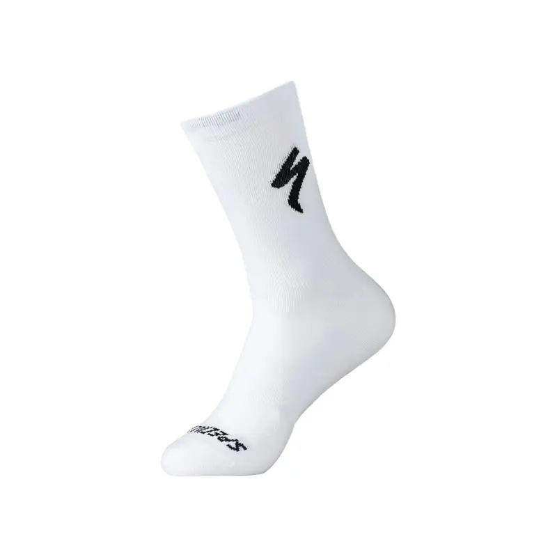 Balfes Bikes Specialized Soft Air Road Tall Logo Sock in White with Black | Free postage over £30, £10 off first order, price match & 0% finance.