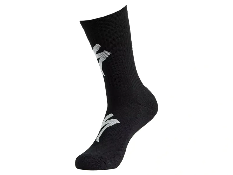 Specialized Techno MTB Tall Logo Socks in Black/White-1