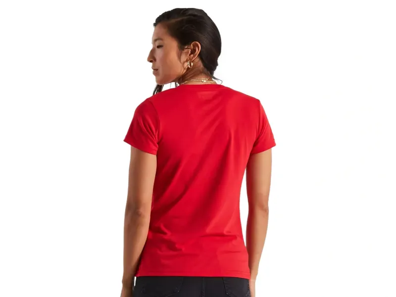 Specialized Women's Wordmark Short Sleeve T-Shirt in Flo Red-2