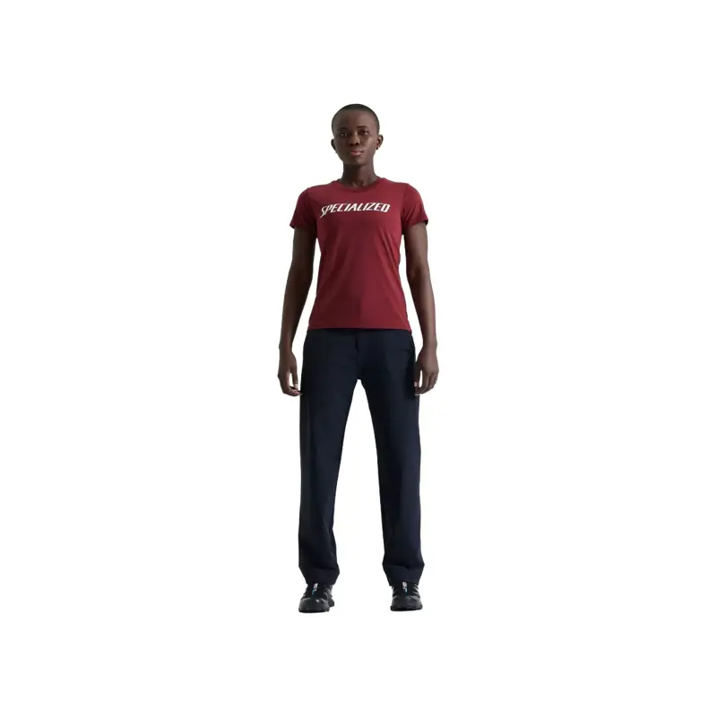 Balfes Bikes Specialized Women's Wordmark Short Sleeve T-Shirt in Garnet Red | Free postage over £30, £10 off first order, price match & 0% finance.