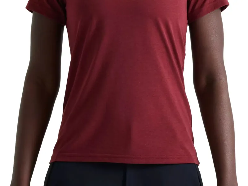 Specialized Women's Wordmark Short Sleeve T-Shirt in Garnet Red-4