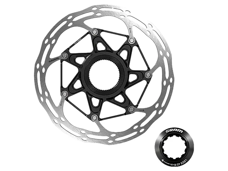SRAM Centerline Rotor 2 Piece Centerlock Rounded / Includes Internal Tooled Lockring / 140mm in Black
