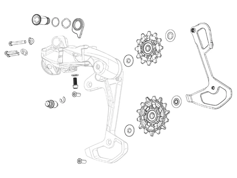 SRAM Rear Derailleur Outer Plate Half Mount - Compatible With Rd S100 in Black
