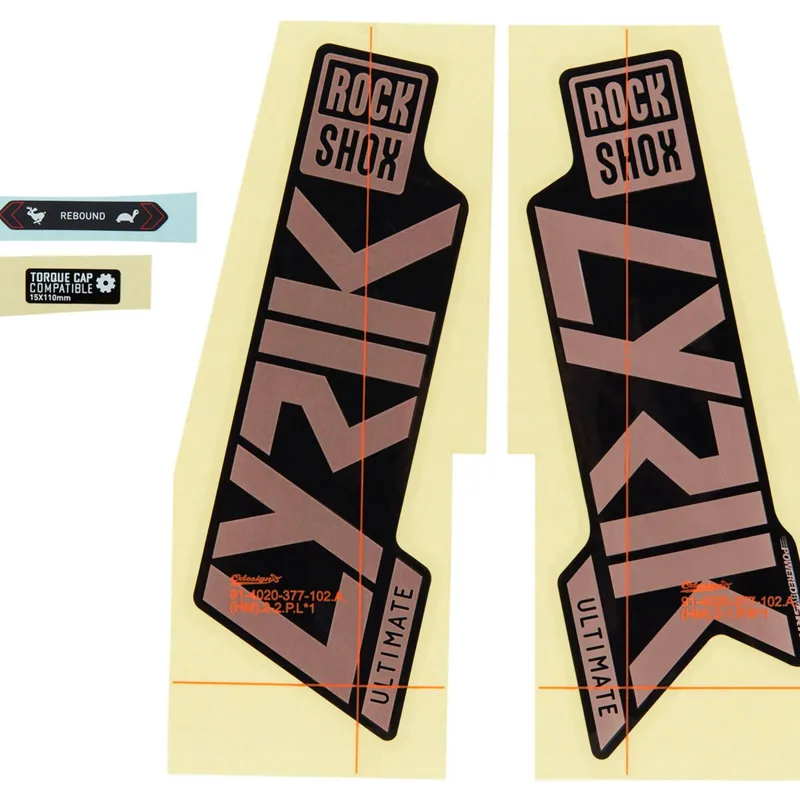 Sram Rockshox Lyrik Ultimate 27/29 Fork Decal Kit in Matte Copper and HIGH GLOSS BLACK