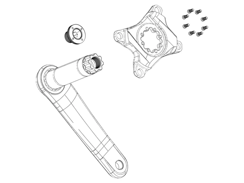 Sram Spare Crank Arm Bolt Kit Self-Extracting M18/M30 Dub in Gold