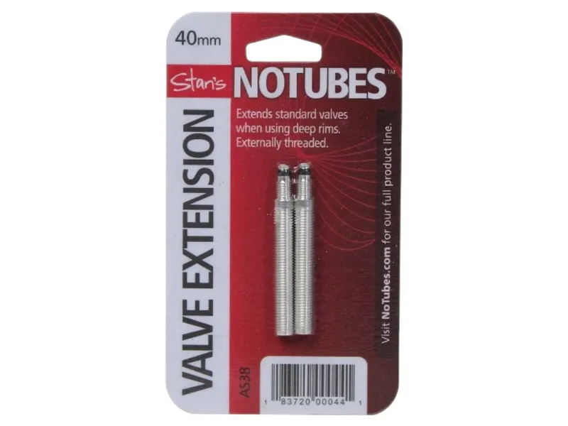 Stans No Tubes Threaded Valve Extender 40mm pair -1
