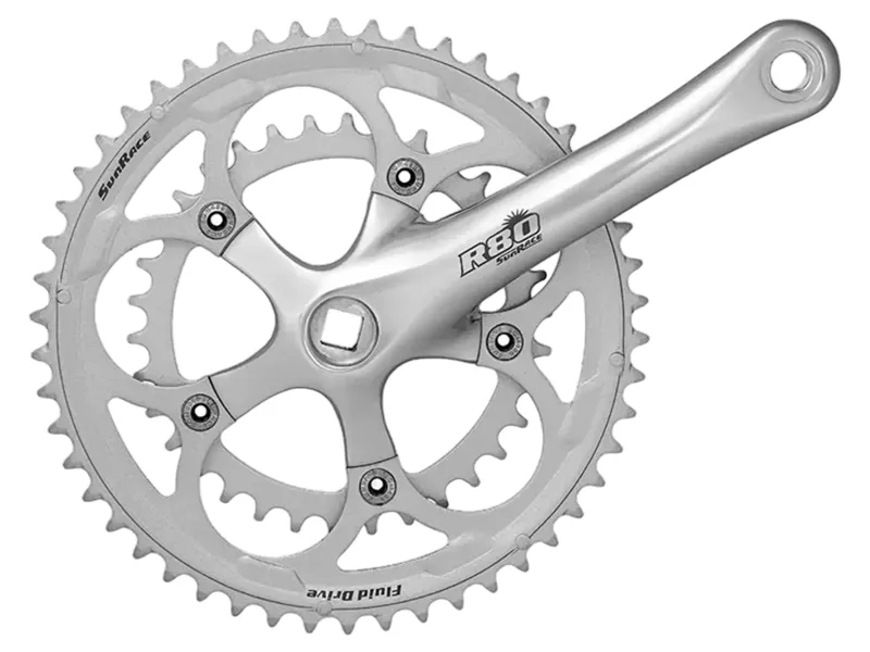 Sunrace FCR86 Double Crankset 170mm in Silver