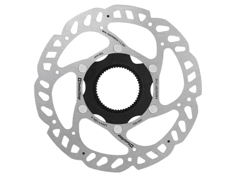 Balfes Bikes Swissstop Catalyst One Centrelock Disc Brake Rotor 140mm in Silver | Free postage over £30, £10 off first order, price match & 0% finance.