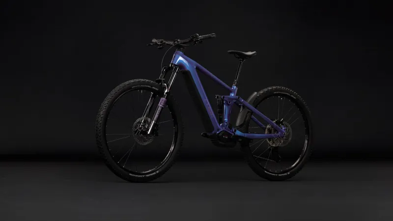 Cube Stereo Hybrid One44 Pro 800 Electric Full Sus MTB 2027 in Blueiris/Purple-3