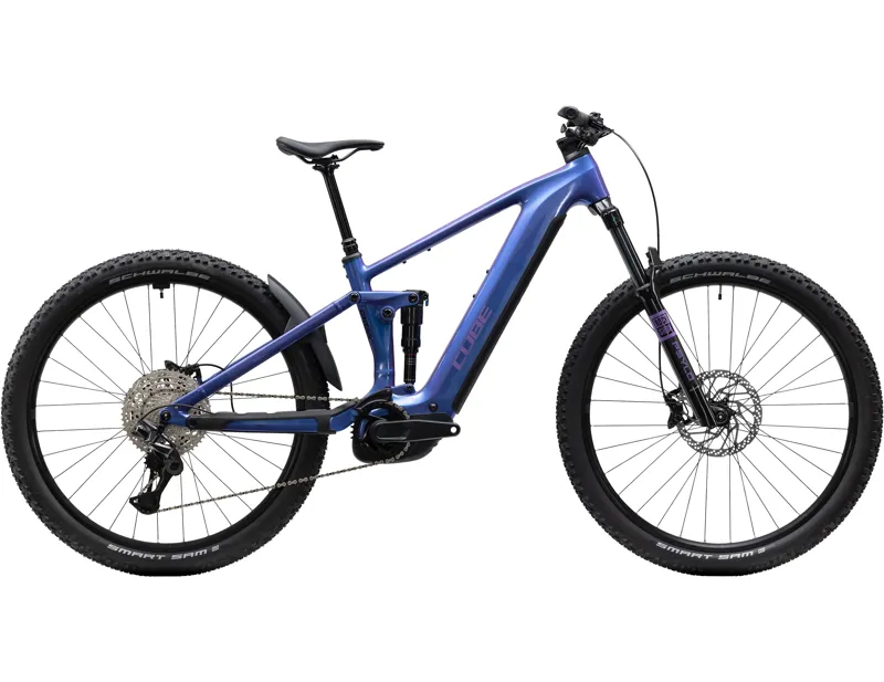 Cube Stereo Hybrid One44 Pro 800 Electric Full Sus MTB 2027 in Blueiris/Purple