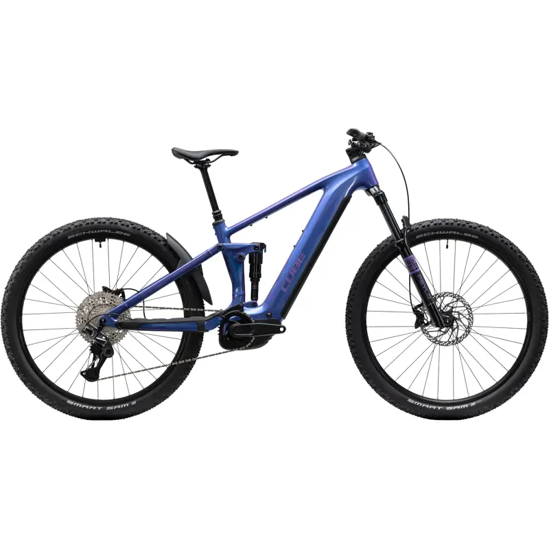 Balfes Bikes Cube Stereo Hybrid One44 Pro 800 Electric Full Sus MTB 2027 in Blueiris/Purple | Free postage over £30, £10 off first order, price match & 0% finance.