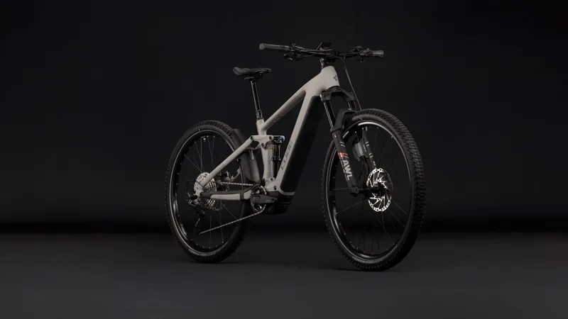 Cube Stereo Hybrid One44 SLX 800 Electric Full Sus MTB 2027 in Oatgrey/Grey-1