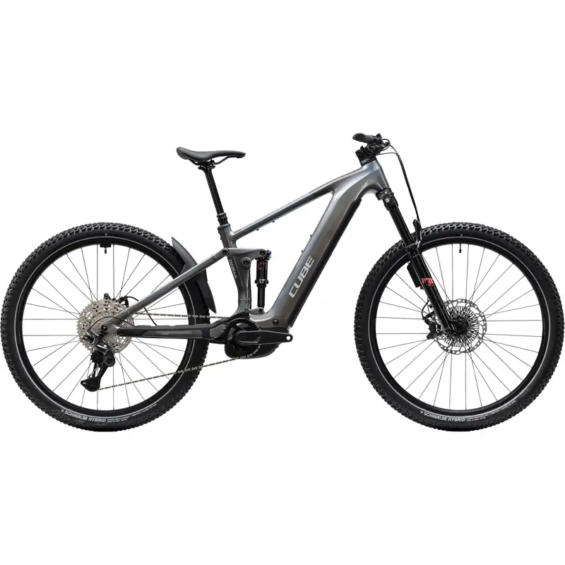 Balfes Bikes Cube Stereo Hybrid One44 SLX 800 Electric Full Sus MTB 2027 in Prismasilver/Grey | Free postage over £30, £10 off first order, price match & 0% finance.