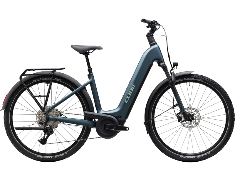 Cube Nuride Hybrid Pro 800 Easy Entry Electric Hybrid Bike 2027 in Deepteal/Blue