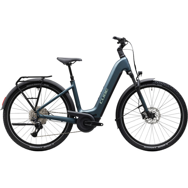 Balfes Bikes Cube Nuride Hybrid Pro 800 Easy Entry Electric Hybrid Bike 2027 in Deepteal/Blue | Free postage over £30, £10 off first order, price match & 0% finance.