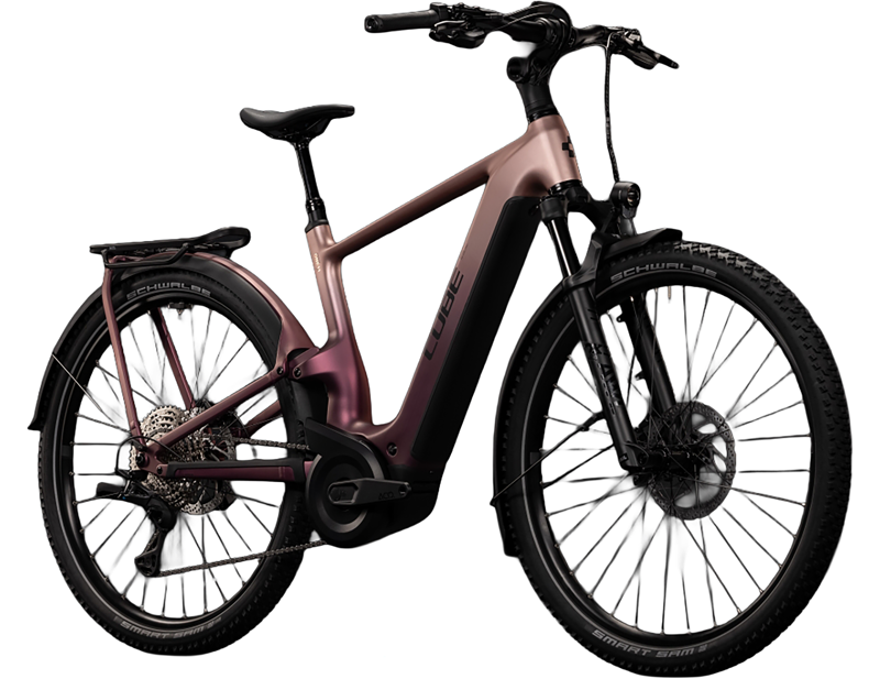 Cube Nuride Hybrid ONE11 HPC SLX 800 Electric Hybrid Bike 2027 in Mauve/Black-5