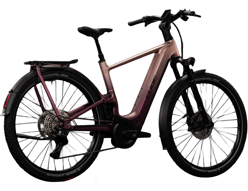 Cube Nuride Hybrid ONE11 HPC SLX 800 Electric Hybrid Bike 2027 in Mauve/Black-3