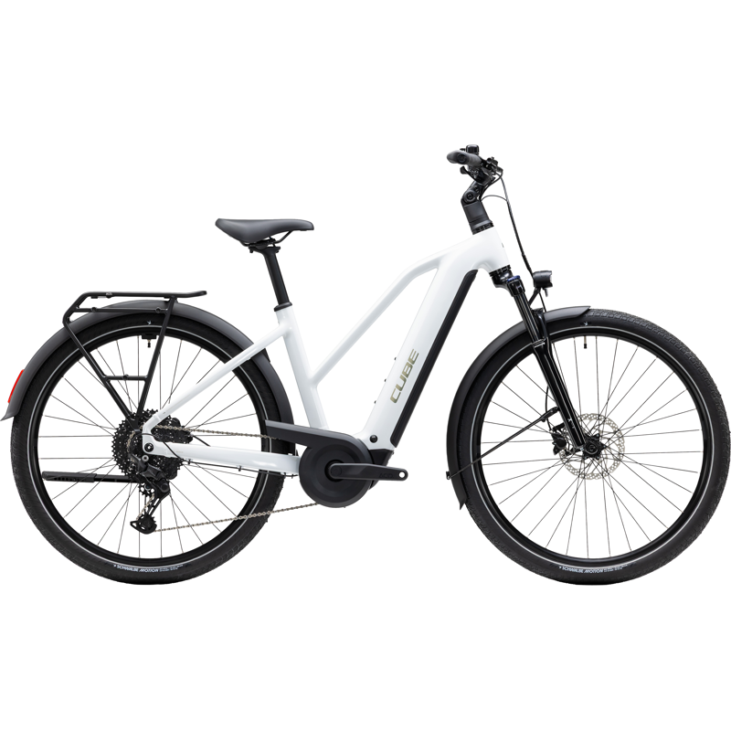 Balfes Bikes Cube Touring Hybrid ONE 600 Trapeze Electric Hybrid Bike 2027 in Metallicwhite/Chrome | Free postage over £30, £10 off first order, price match & 0% finance.