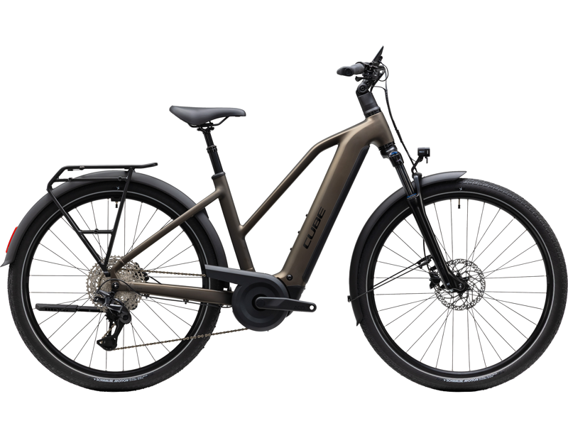 Cube Touring Hybrid Pro 800 Trapeze Electric Hybrid Bike 2027 in Metallicumbra Black