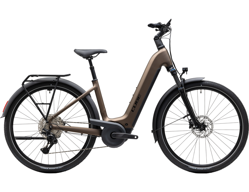 Cube Touring Hybrid Pro 800 Easy Entry Electric Hybrid Bike 2027 in Metallicumbra Black