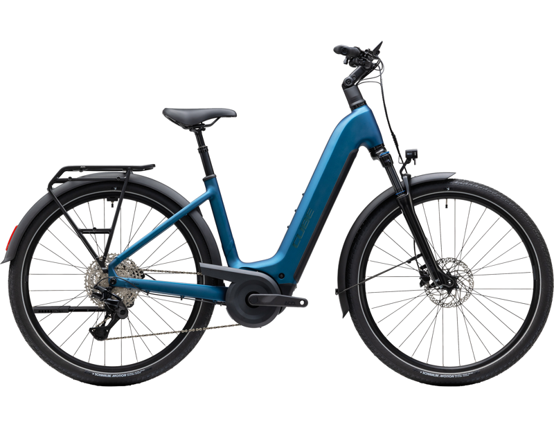 Cube Touring Hybrid Pro 800 Easy Entry Electric Hybrid Bike 2027 in Electricblue/Prizm