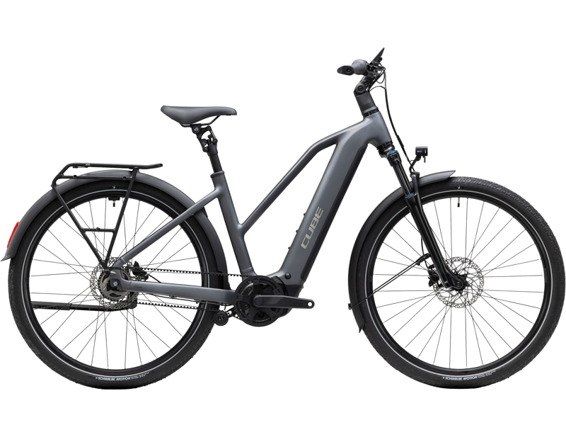 Cube Touring Hybrid Deluxe SLX 800 Trapeze Electric Hybrid Bike 2027 in Slabgrey/Chrome
