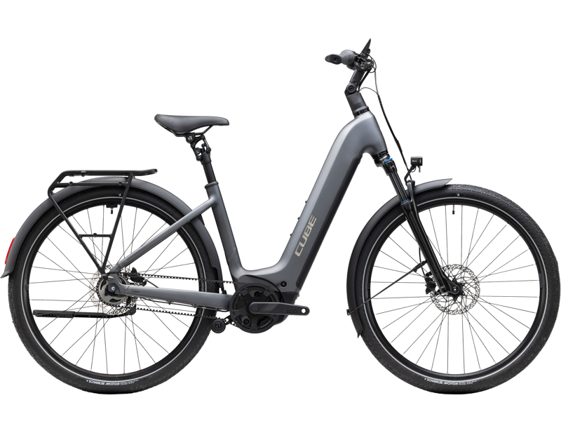 Cube Touring Hybrid Deluxe SLX 800 Easy Entry Electric Hybrid Bike 2027 in Slabgrey/Chrome