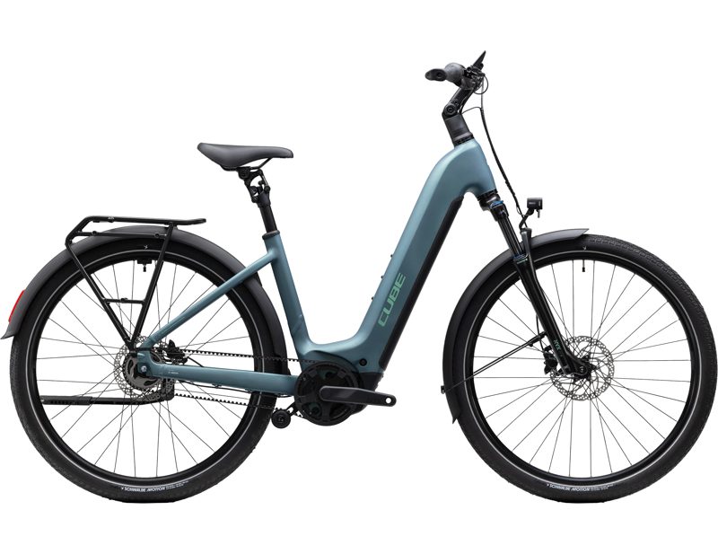 Cube Touring Hybrid Deluxe SLX 800 Easy Entry Electric Hybrid Bike 2027 in Greengranit/Green