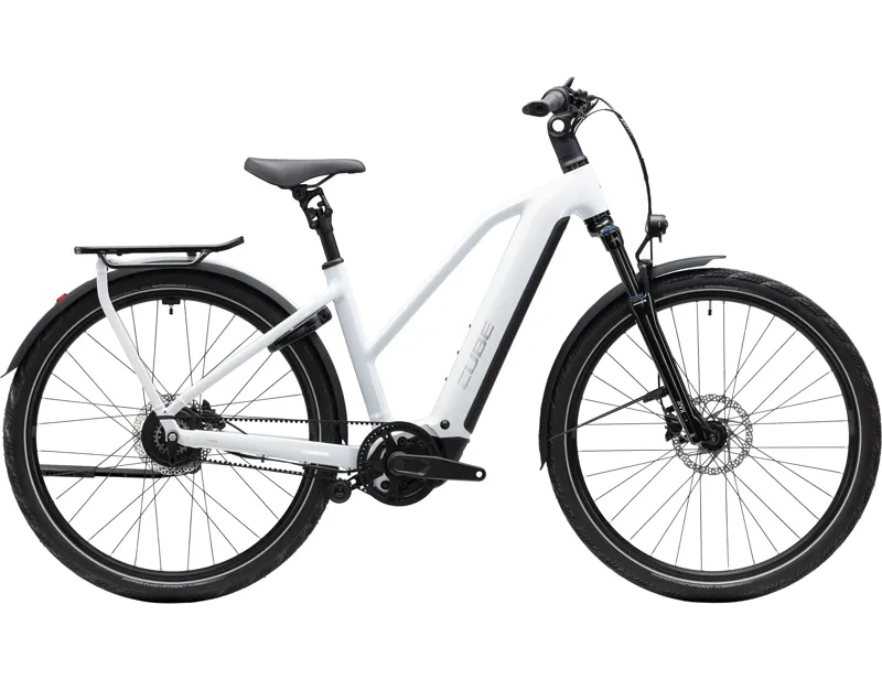 Cube Kathmandu Hybrid Deluxe Pro 800 Electric Aluminium bike 2027 in Metallicwhite/Chrome