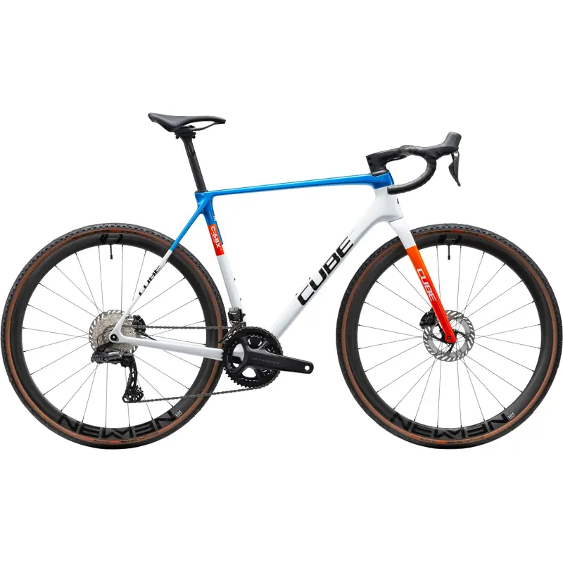 Balfes Bikes Cube Cross Race C:68X TE Carbon Cross bike 2027 in White/Blue/Orange/Teamline | Free postage over £30, £10 off first order, price match & 0% finance.