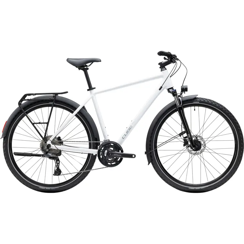 Balfes Bikes Cube Nature Pro FE Hybrid Bike 2027 in Metallicwhite/Reflex | Free postage over £30, £10 off first order, price match & 0% finance.