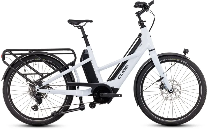 Cube Longtail Sport Hybrid 725 Cargo eBike 2025 in Flash White/Reflex-1