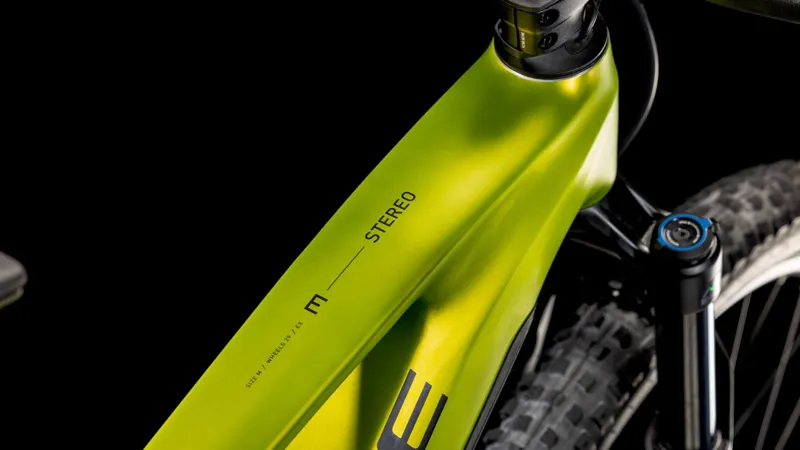 Cube Stereo Hybrid one44 Ex 800 Electric Full Suspension Mountain Bike 2025 in Lizard yellow Black-1