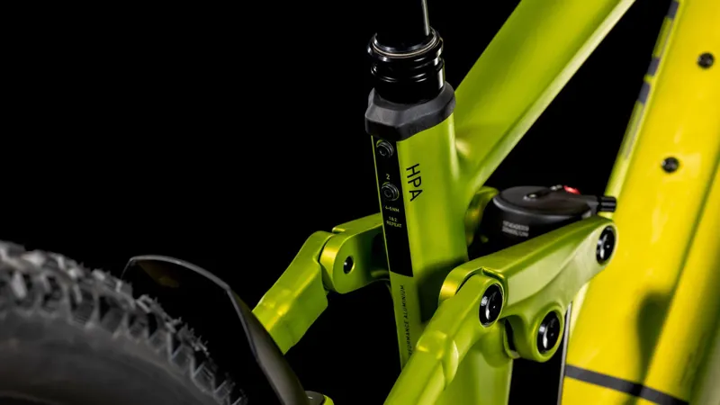 Cube Stereo Hybrid one44 Ex 800 Electric Full Suspension Mountain Bike 2025 in Lizard yellow Black-2