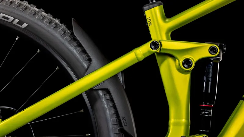 Cube Stereo Hybrid one44 Ex 800 Electric Full Suspension Mountain Bike 2025 in Lizard yellow Black-3