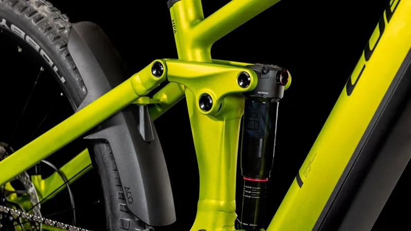 Cube Stereo Hybrid one44 Ex 800 Electric Full Suspension Mountain Bike 2025 in Lizard yellow Black-4