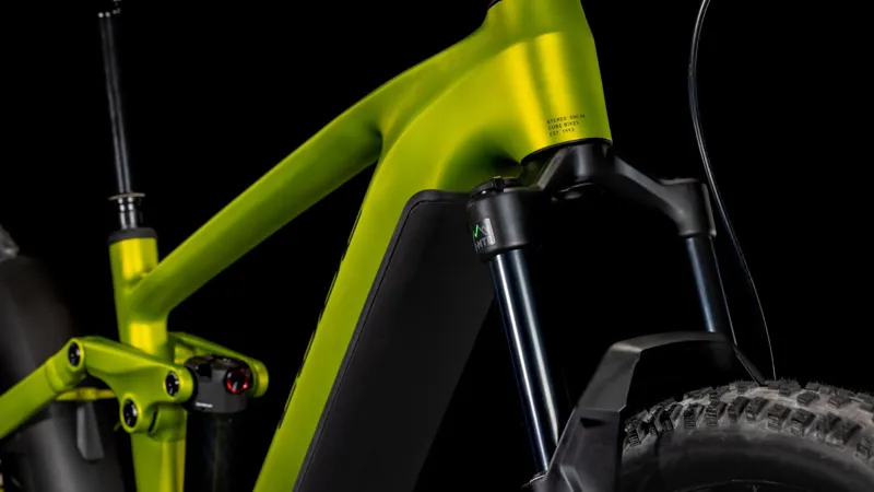Cube Stereo Hybrid one44 Ex 800 Electric Full Suspension Mountain Bike 2025 in Lizard yellow Black-5