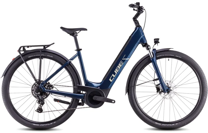 Cube Touring Easy Entry Hybrid One 500 Electric Hybrid Bike 2025 in Sea/Chrome