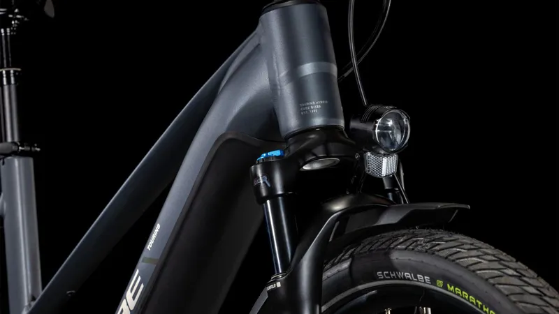 Cube Touring Trapeze Hybrid Pro 625 Electric Hybrid Bike 2025 in Metallic Grey/Chrome-5