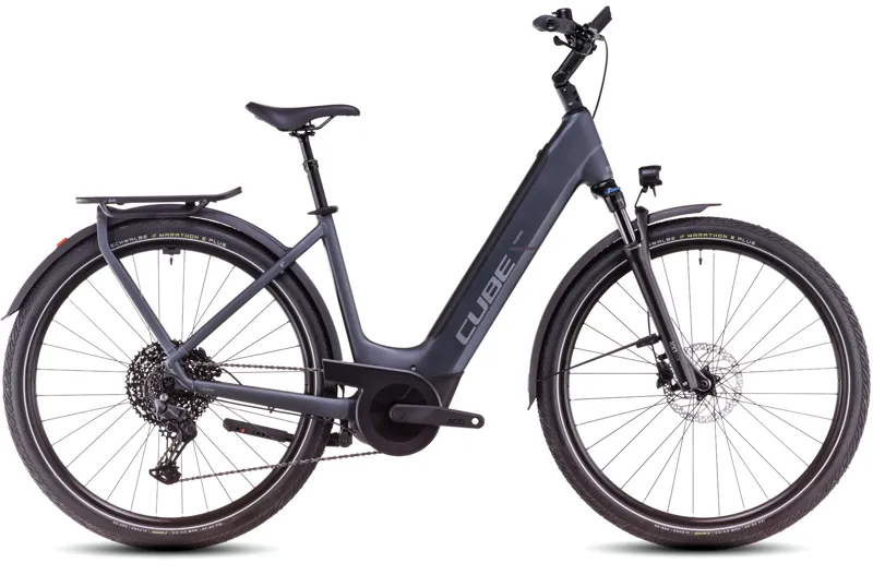 Cube Touring Easy Entry Hybrid Pro 625 Electric Hybrid Bike 2025 in Metallic Grey/Chrome