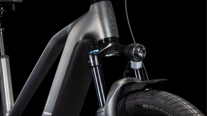 Cube Kathmandu Trapeze Hybrid Pro 800 Electric Hybrid Bike 2025 in Slab Grey/Chrome-6