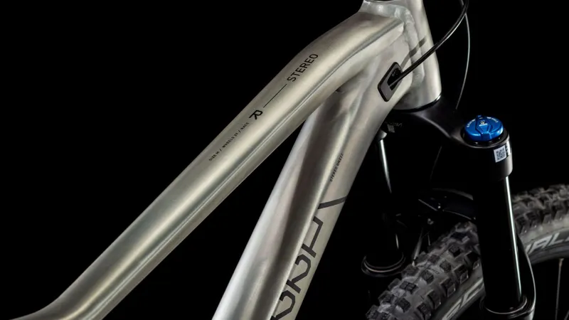 Cube Stereo ONE22 Race Full Suspension Mountain Bike 2025 in Raw Metal/Black-1