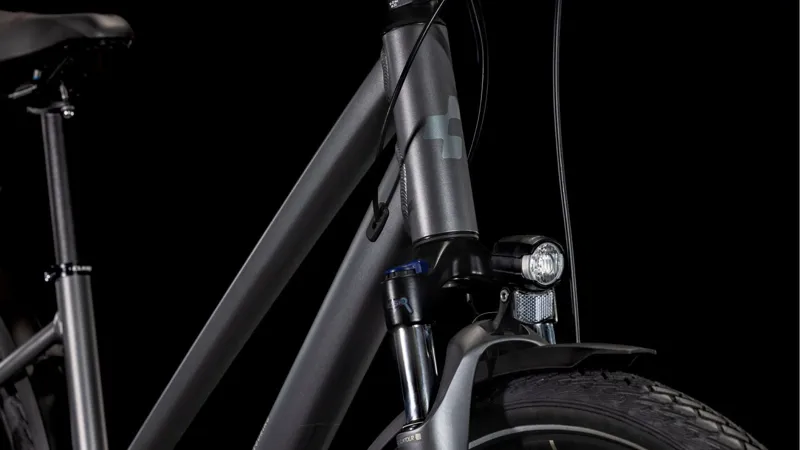 Cube Touring Pro Hybrid Bike 2025 in Slab Grey and Metal-5