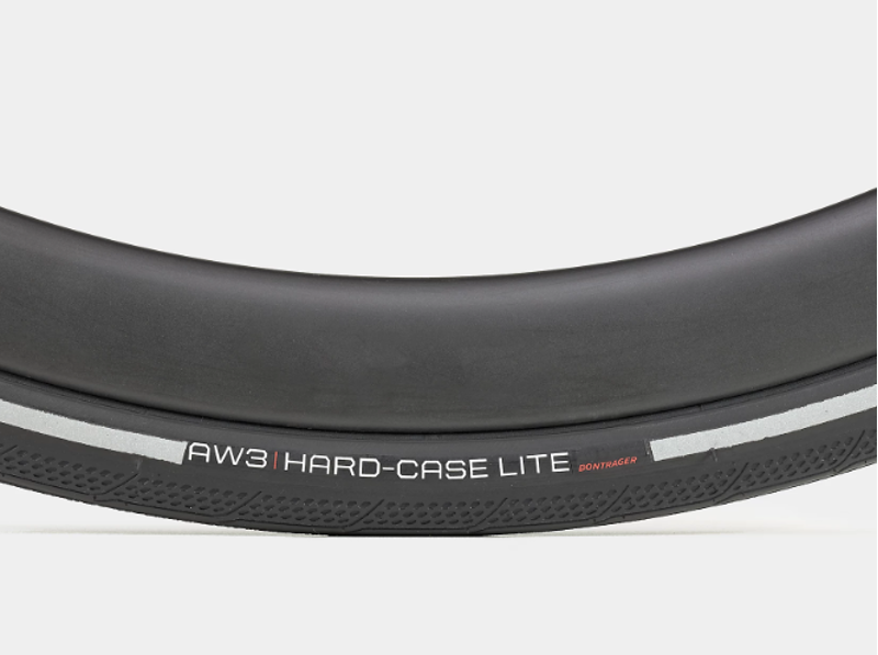 Bontrager AW3 Hard-Case Lite Reflective Road Tyre 700x in Black-2