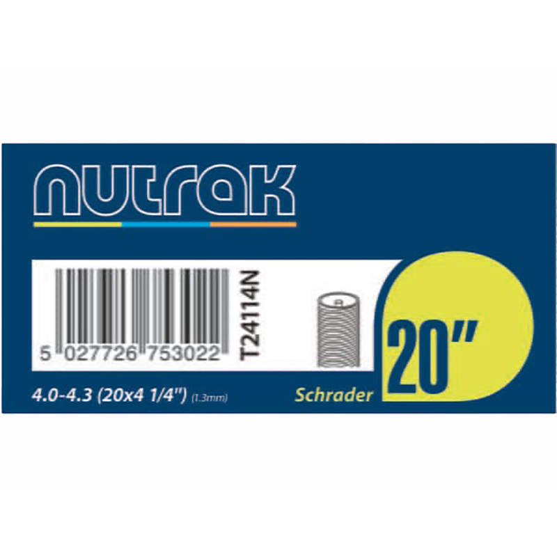Balfes Bikes Nutrak eCargo 20 x 4 1/4 inch Schrader Valve 1.3mm Fat Bike Inner Tube | Free postage over £30, £10 off first order, price match & 0% finance.